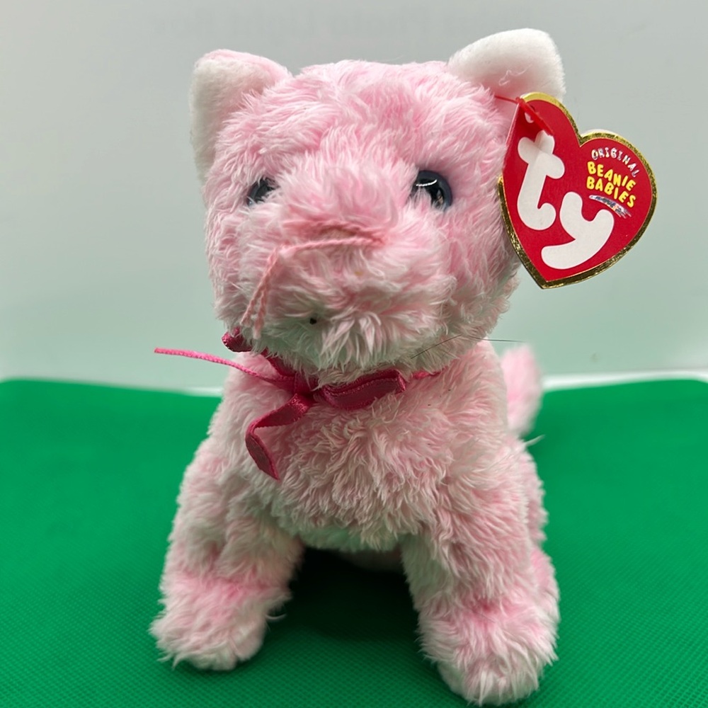 Ty beanie baby, pink cat named Fleur.   Collectible.